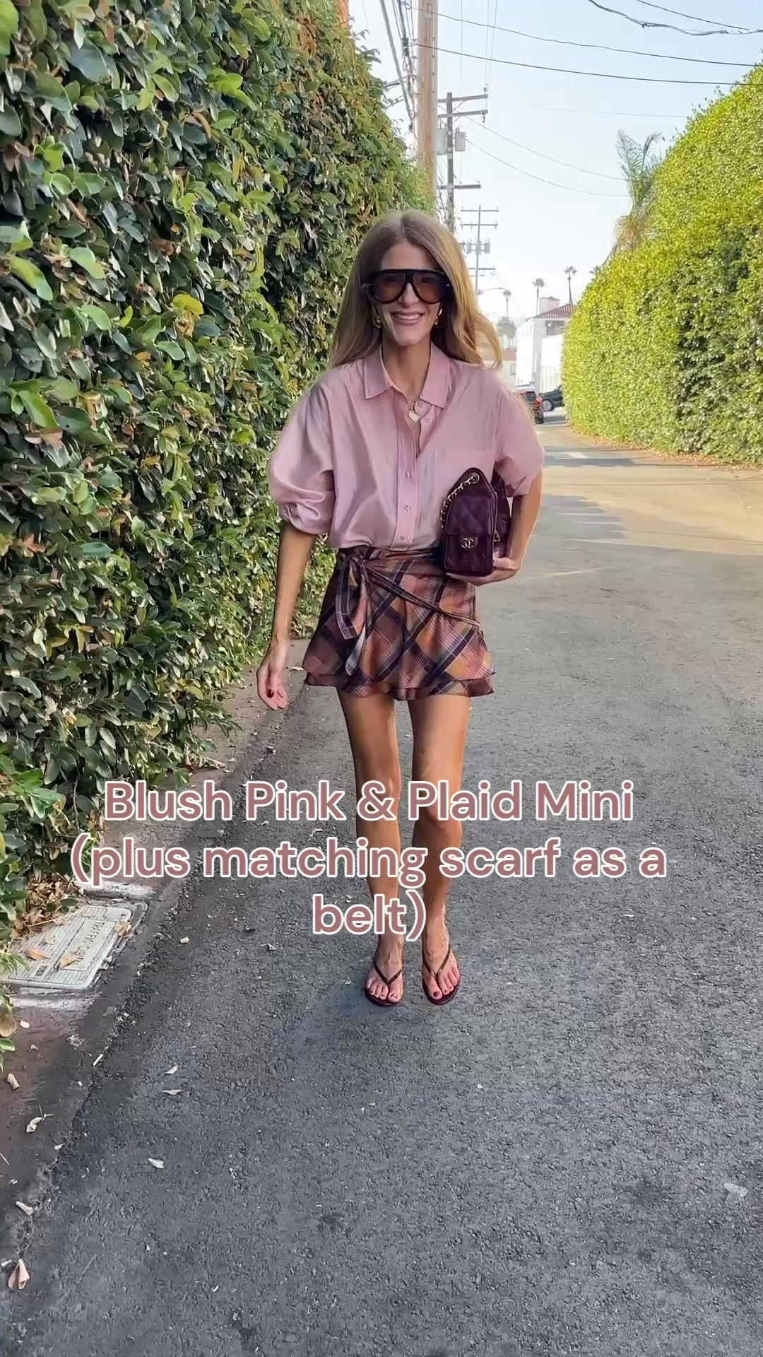 Fall outfit! This plaid mini skirt, matching scarf as belt and sheer pink button done xs in all

#LTKootd #LTKOver40 #LTKSeasonal