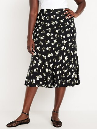 Crepe A-Line Midi Skirt | Old Navy (US)