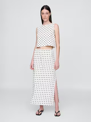 Linen-Blend Midi Skirt | Gap (US)