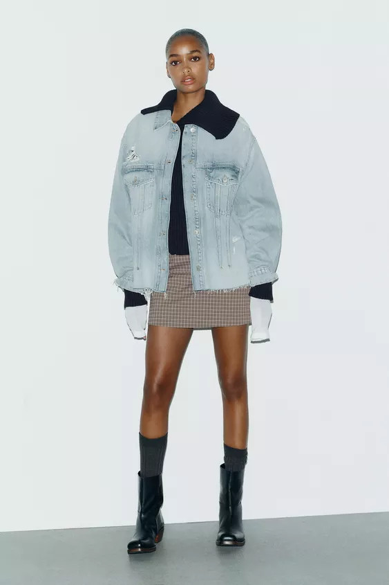 TRF RIPPED DENIM OVERSHIRT | Zara US