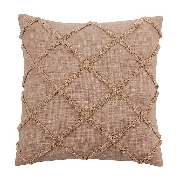 Tufted Tan Diamond Pillow Cover | Kirkland's Home