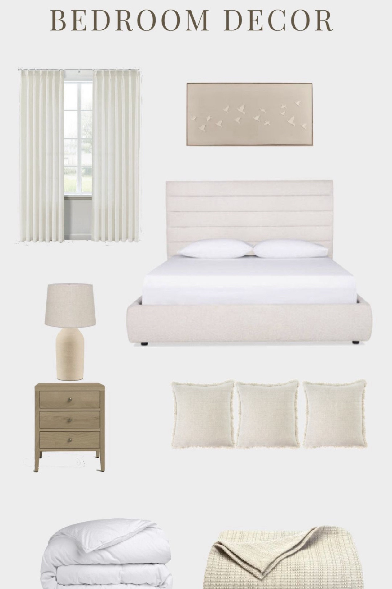 Neutral bedroom decor #bedroomdecor #neutraldecor