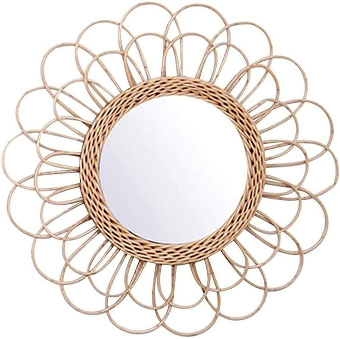 A/A, Wall Mounted Mirror,Round Wicker Rattan Decorative Mirrors for Living Room Bedroom(15.7 inch... | Amazon (US)