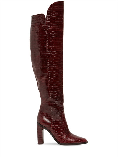 100MM BEBOOT CROC EMBOSSED LEATHER BOOTS | Luisaviaroma