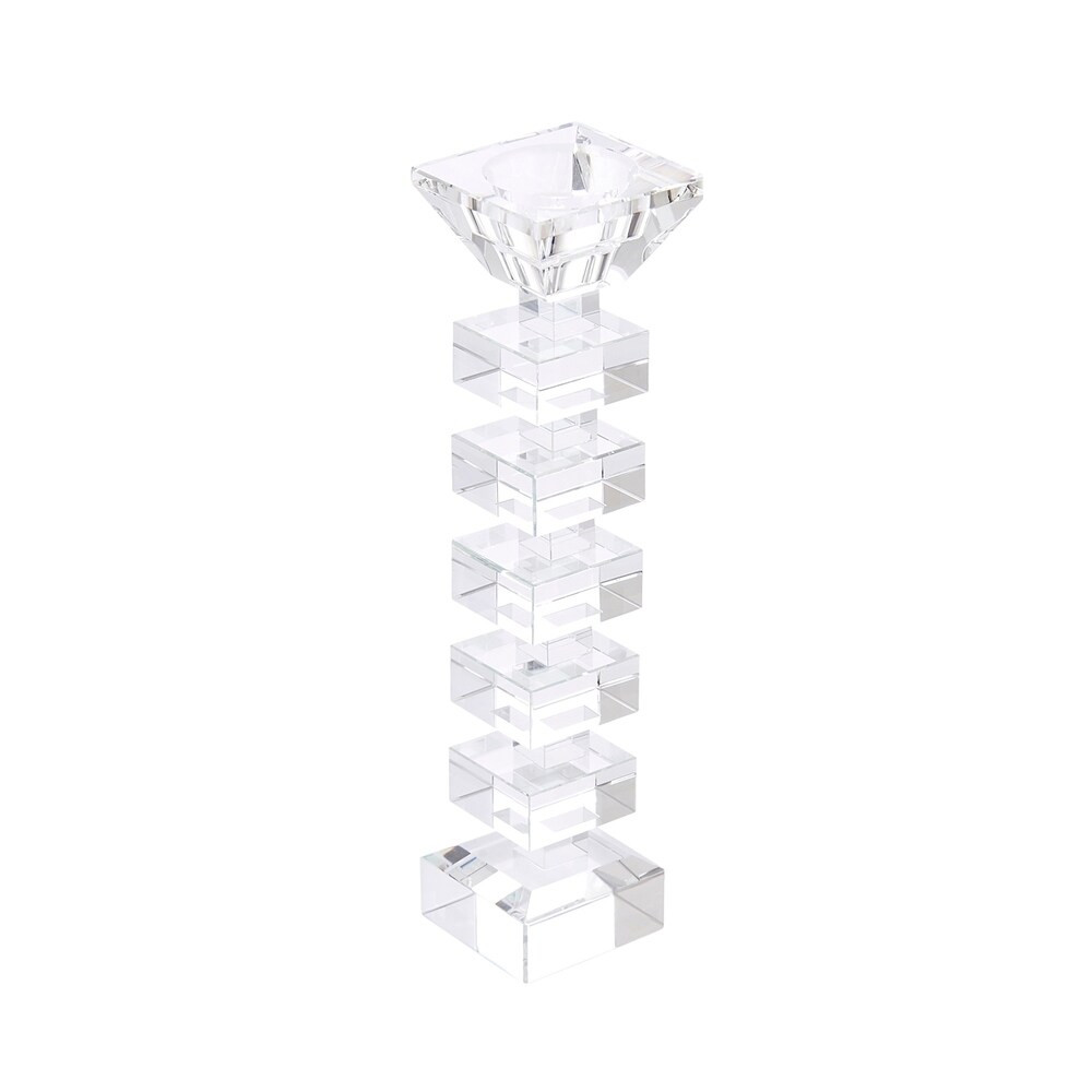 Sagebrook Home 13317-01 Crystal Candle Holder, Clear Crystal, 2.25 x 2.25 x 9.5 Inches (Clear) | Bed Bath & Beyond