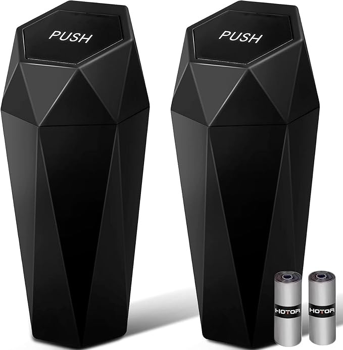 HOTOR Car Trash Can with Lid, Leakproof, Black, 2 Pack | Car Accessories for Interior, Garbage Ca... | Amazon (US)