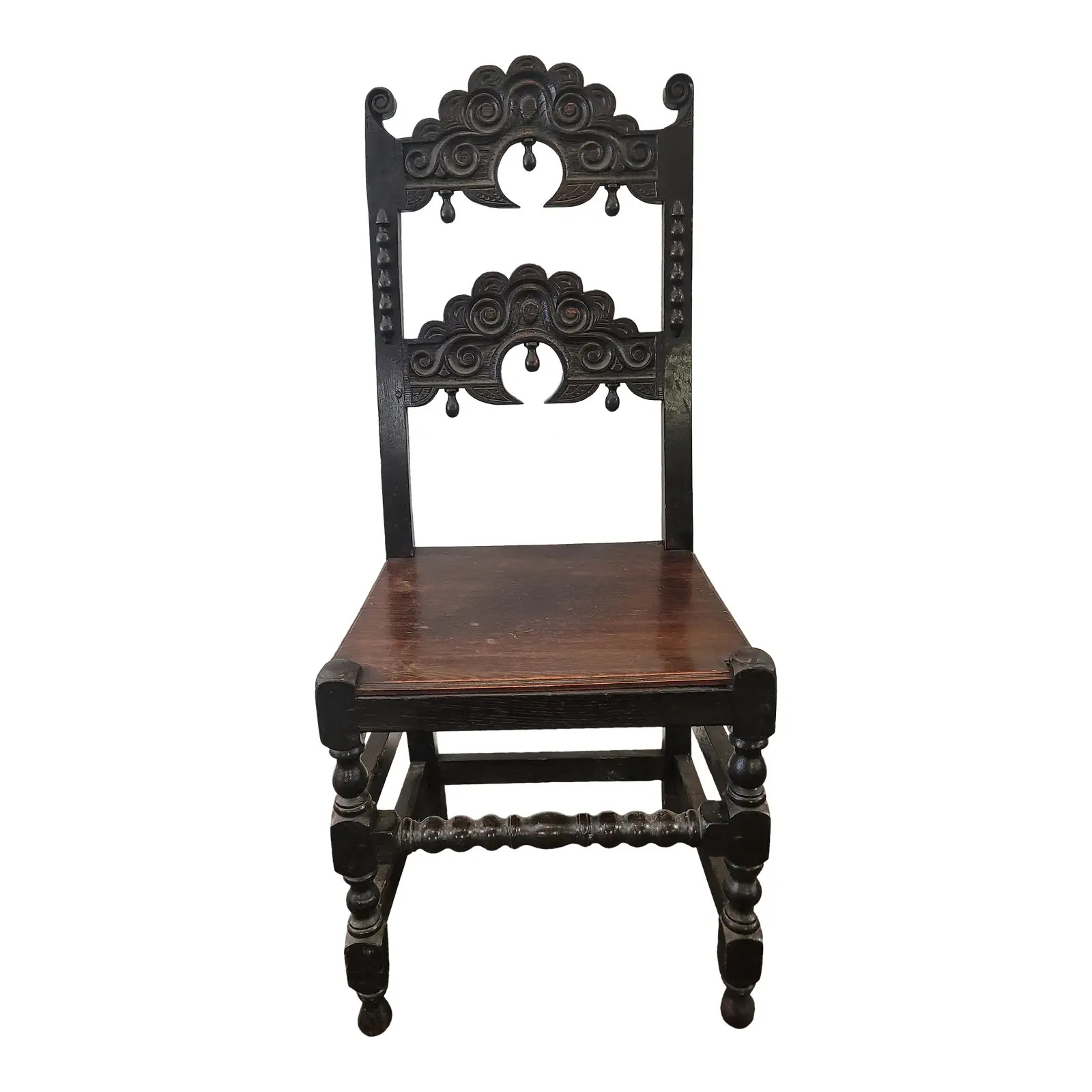 17th Century Antique Yorkshire Derbyshire Lancashire George II Oak Chair | Chairish