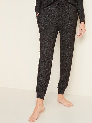 Mid-Rise Plush-Knit Jogger Pajamas for Women | Old Navy (US)