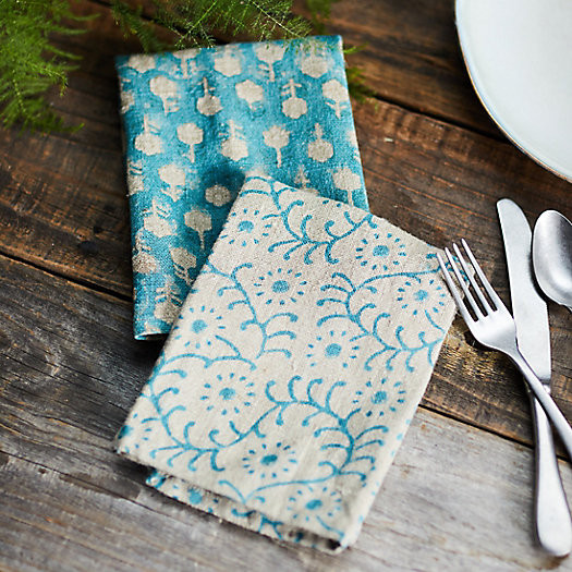 Tulsi Floral Linen Napkin | Terrain