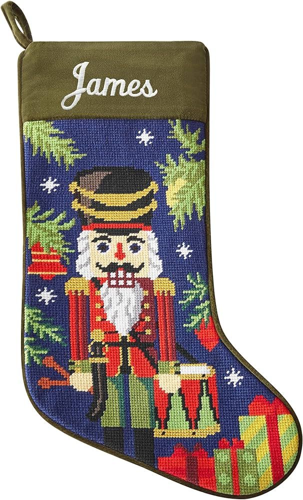 Amazon.com: Let's Make Memories Personalized Needlepoint Christmas Stocking - Embroidered Family ... | Amazon (US)
