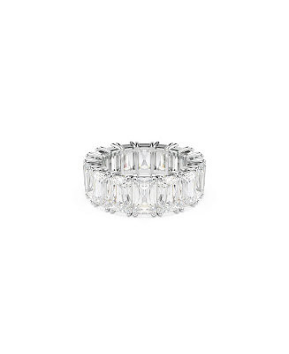 Swarovski Matrix Vittore Rhodium Plated Baguette Cut Ring - Macy's | Macy's