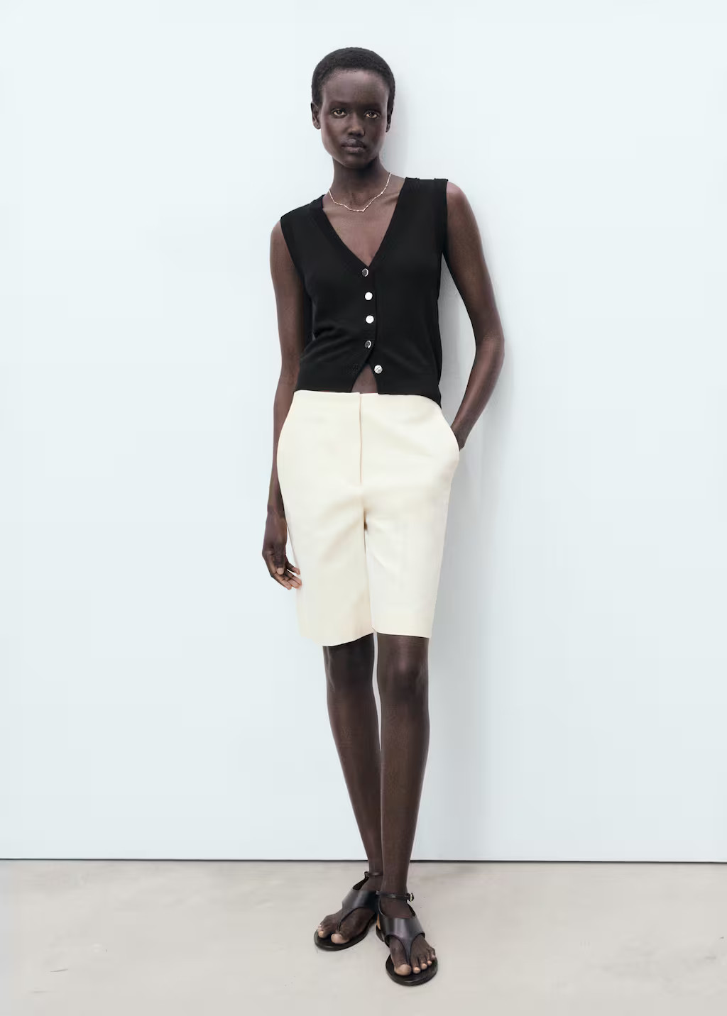 Fine-knit vest with buttons black - Women - M - MANGO | Mango (US/MX/AU)