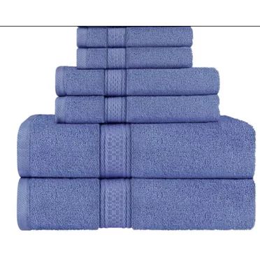 Mainstays 10 Piece Solid Dyed Cotton Bath Towel Set, Office Blue - Walmart.com | Walmart (US)