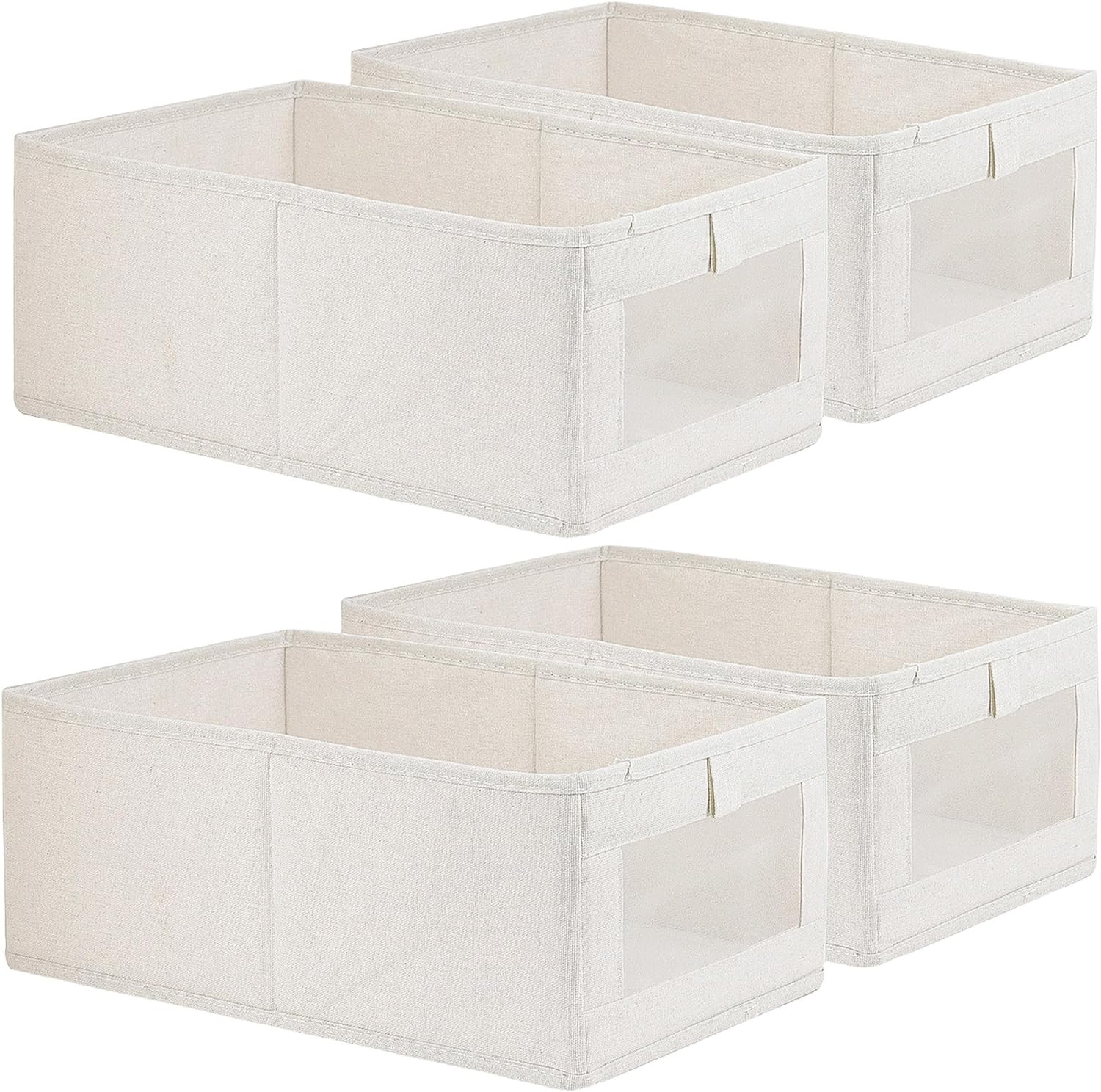 Fordonral 4 Pack Linen Storage Bins, Storage Containers for Organizing Clothing, Jeans, Toys, Boo... | Amazon (US)