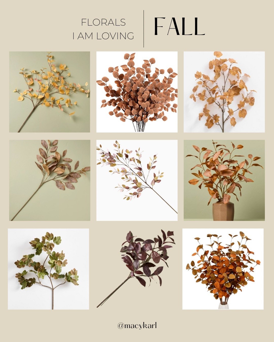 Fall florals I am loving

Autumn florals, fall stems, fall flowers, neutral florals, neutral flowers, vase stems 

#LTKFamily #LTKOver40 #LTKHome