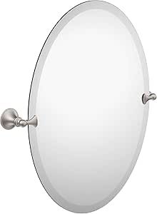 Moen DN2692BN Glenshire 26-Inch x 22-Inch Frameless Pivoting Bathroom Tilting Mirror, Brushed Nic... | Amazon (US)