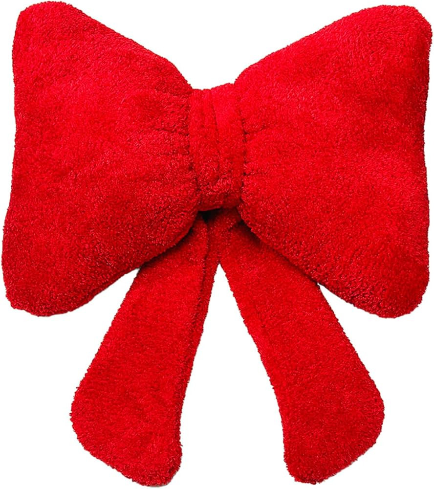 S-SNAIL-OO Bow Pillow Stuffed Pink Christmas Bow Pillow Bow Shaped Throw Pillow Car Backrest Cush... | Amazon (US)