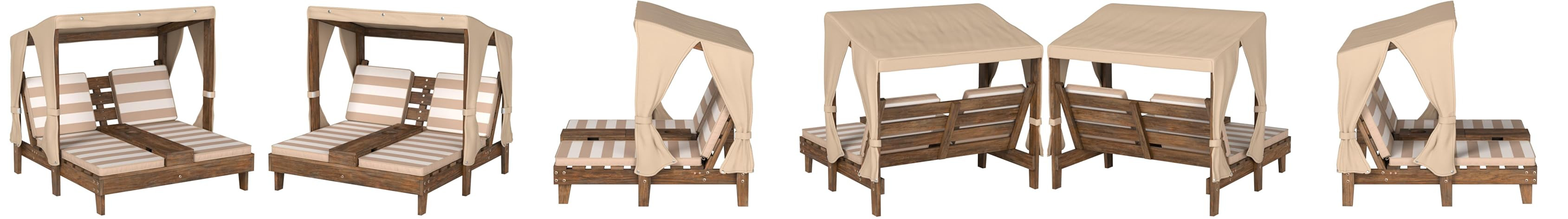 KidKraft Wooden Outdoor Double Chaise Lounge with Cup Holders, Patio Furniture for Kids or Pets, ... | Amazon (US)