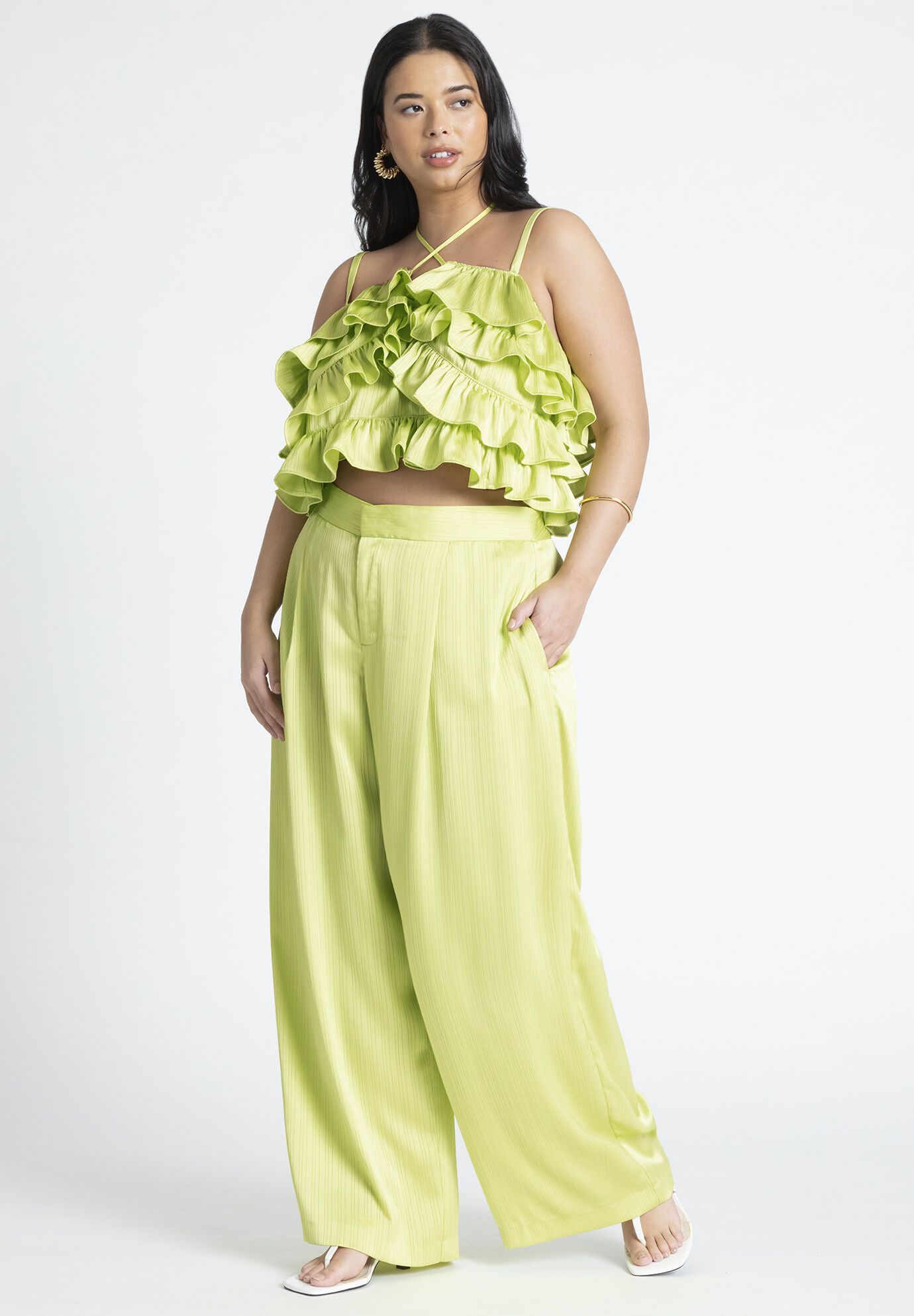 Wide Leg Pant With Pleat | Eloquii