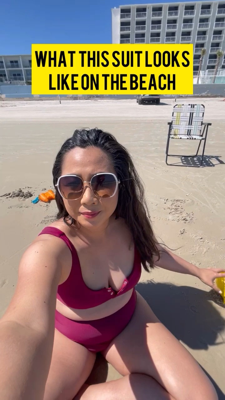 High waisted swimsuit in action. I’m midsize and this was the perfect beach suit! 

#LTKswim #LTKSeasonal #LTKcurves