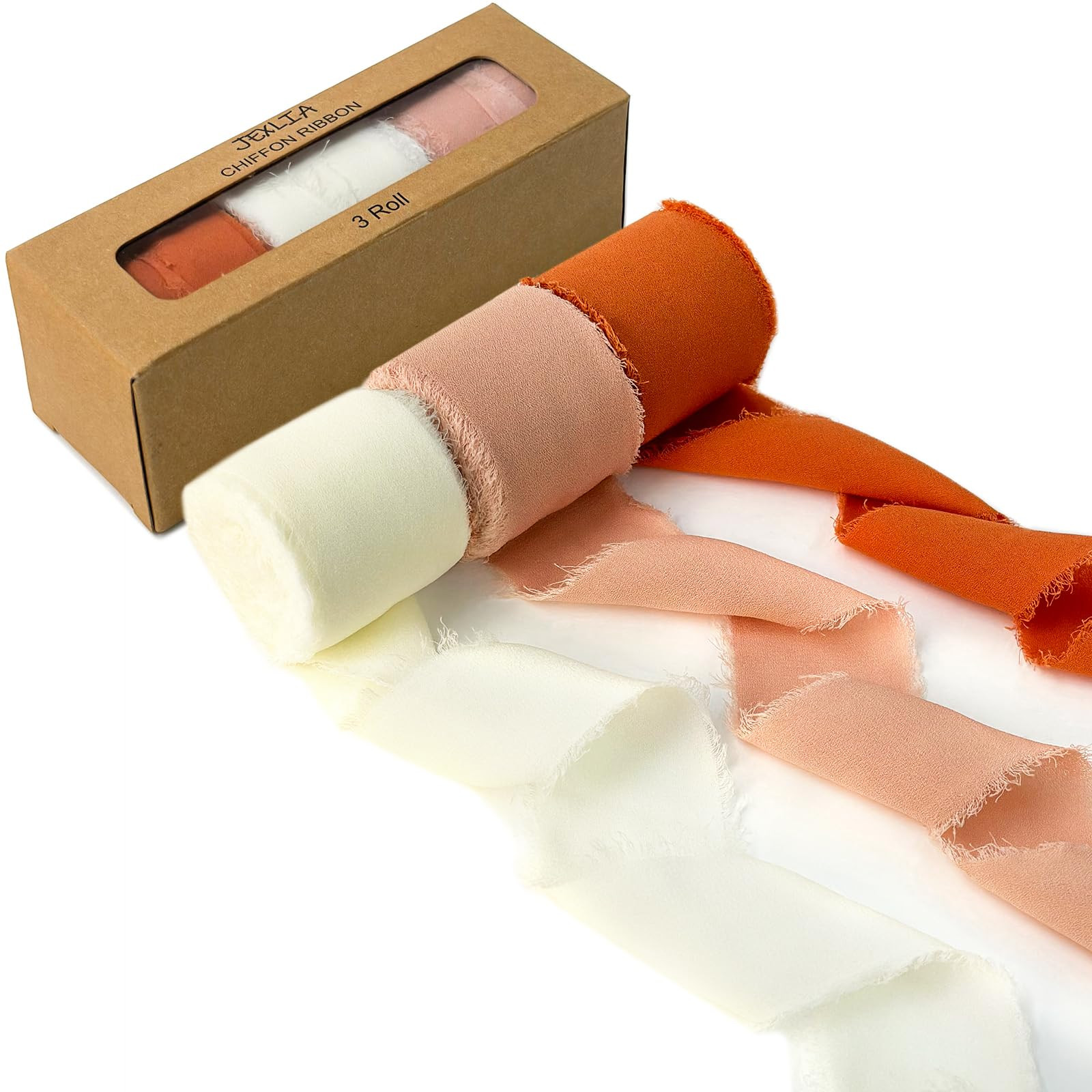 Easter Spring Sage Green Silk Ribbon, Handmade Chiffon Ribbon 1.5" x 7Yd 3 Rolls, for Gifts Wrapp... | Amazon (US)