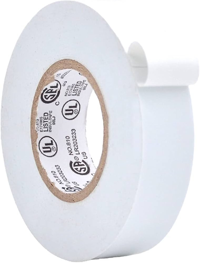 WOD ETC766 Professional Grade General Purpose White Electrical Tape UL/CSA listed core. Vinyl Rub... | Amazon (US)
