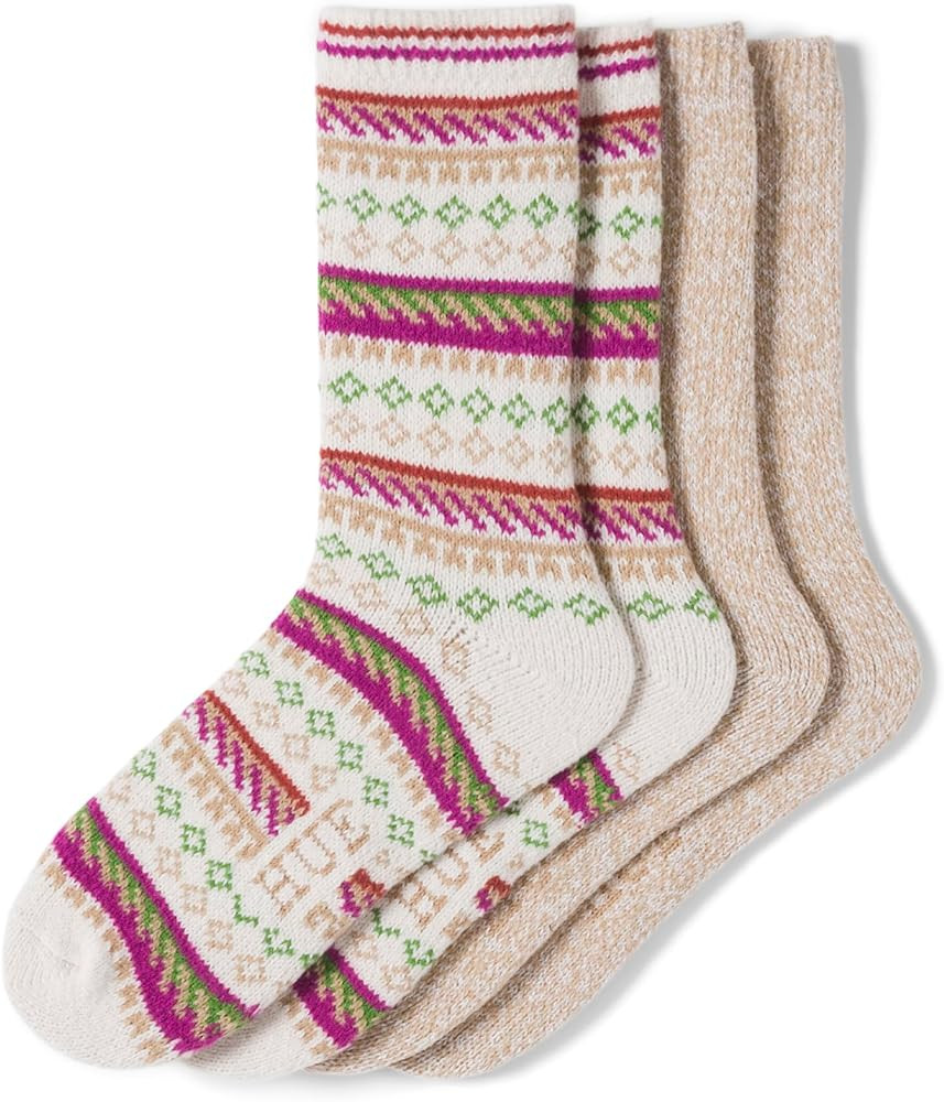 HUE womens Crew Length Boot Socks, 2 Pair Pack | Amazon (US)