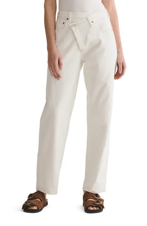 AGOLDE Crisscross Straight Leg Jeans in Paste at Nordstrom, Size 29 | Nordstrom