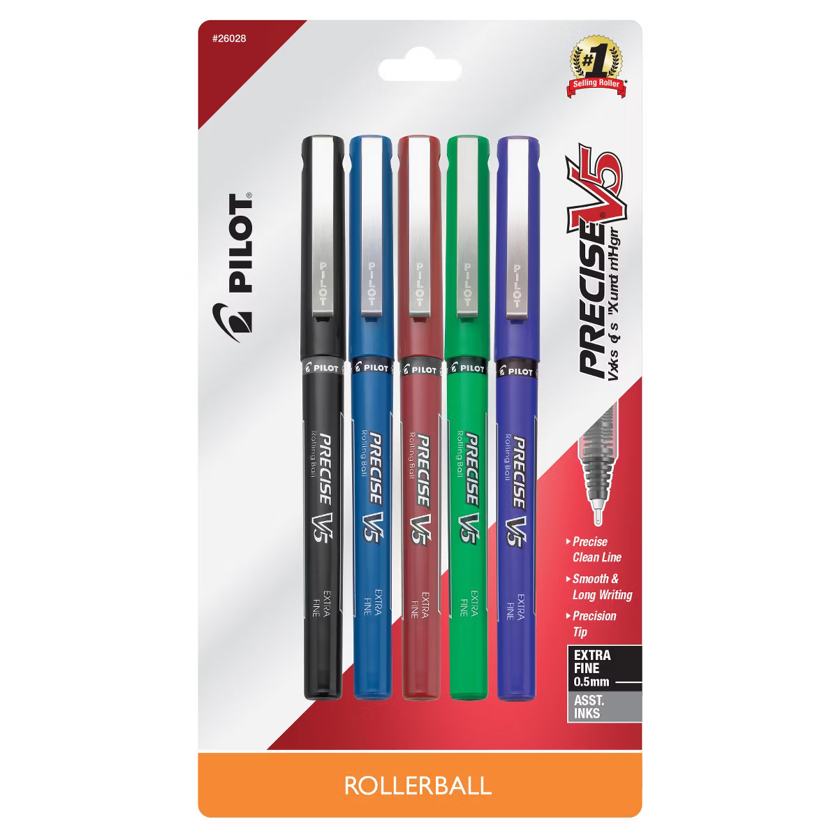 Pilot 5ct Precise V5 Rolling Ball Pens Extra Fine Point 0.5mm Assorted Inks: Precision Inks, Visi... | Target