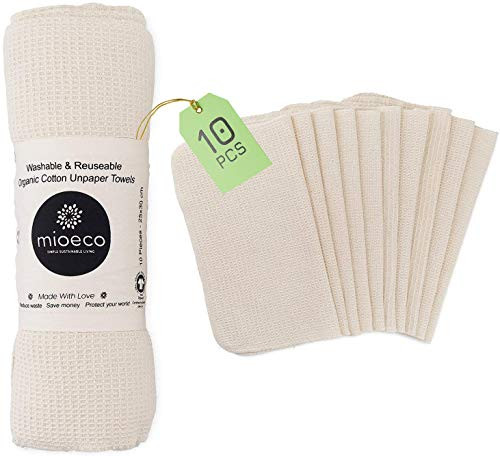Reusable Paper Towels Washable - Bamboo Nature Friendly Paper Towels Organic Cotton - Thick, Strong, | Amazon (US)