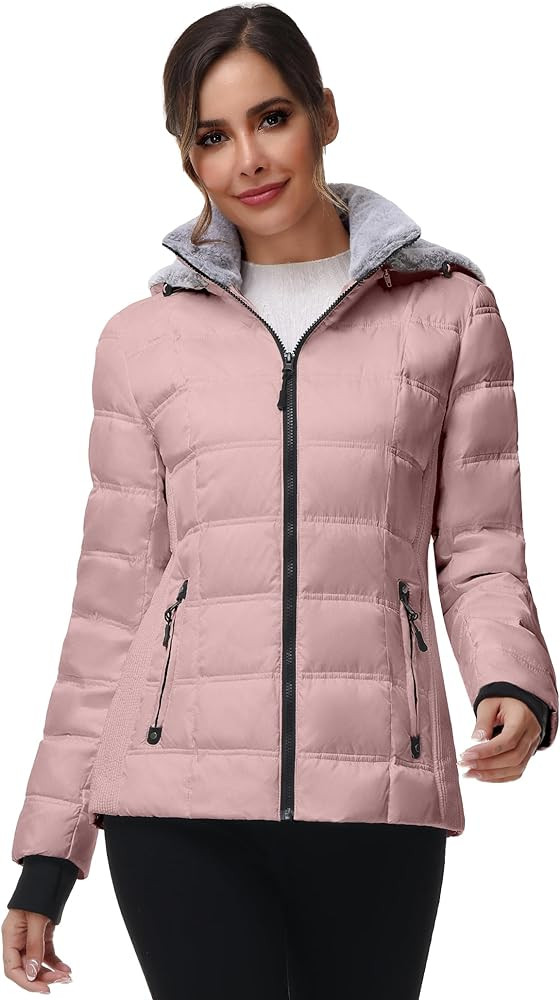 Women Warm Winter Down Puffer Jacket-Hooded Winter Puffer Coat for Women with Faux Fur Lined Hood... | Amazon (US)