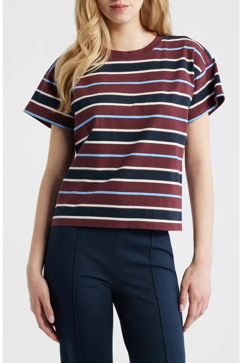 Kelly Stripe Boxy Cotton T-Shirt (Women) | Nordstrom | Nordstrom