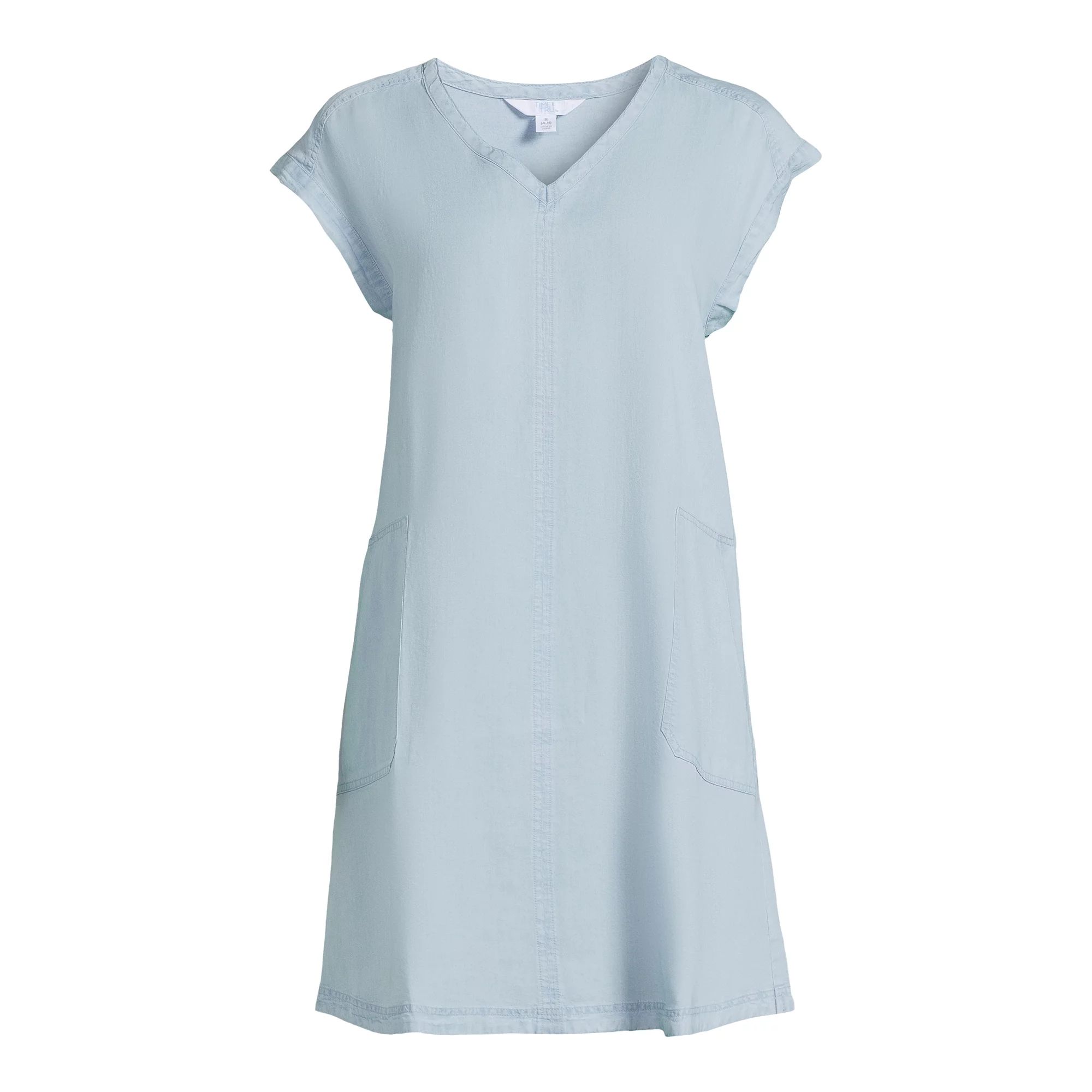 Time and Tru Women's Dolman Sleeve V-Neck Shirt Dress | Walmart (US)