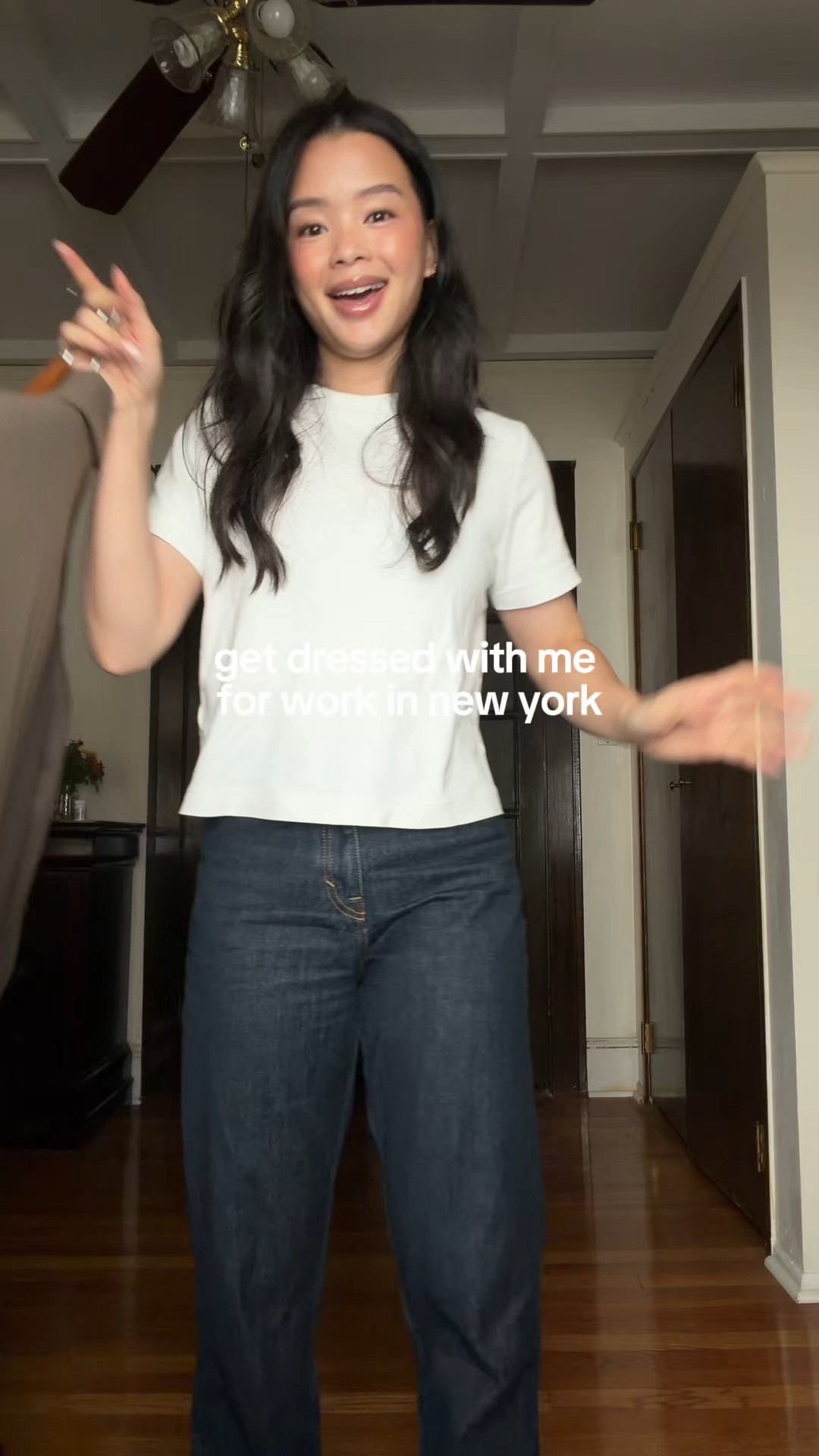 Get dressed with me for work in New York!

Aritzia t-shirt wearing size small
COS column jeans fits TTS
Banana Republic striped sweater wearing size small
Coat is old Zara (linking similar)
Banana Republic loafers are last season (linking this season’s version and similar)

Bobbi Brown lip liner in muted rose
Eadem lip balm in fig sauce
Rare Beauty perfume travel size 

#LTKStyleTip #LTKWorkwear #LTKFindsUnder100