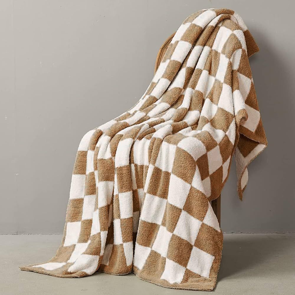 Yizheer Double Sided Thick Checkerboard Grid Cozy Luxury Throw Blankets Warmer Soft Reversible Mi... | Amazon (US)