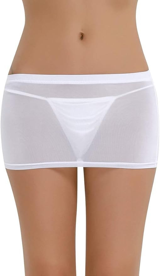LinvMe Women's Sexy See Through Sheer Micro Mini Thight Skirt | Amazon (US)