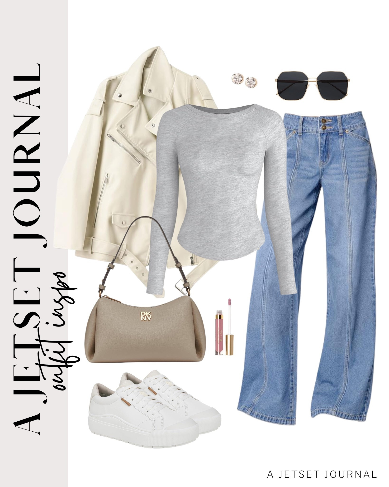 I’m loving how cute this outfit is. Perfect for travel and everyday wear!
faux leather jacket, wide leg jeans, square sunglasses, stilla liquid lip, casual outfit, ways to style, casual outfit inspo, capsule wardrobe, favorite finds, top picks, mom outfit, everyday style, transitional style, trendy look, viral style, affordable look, amazon favorites, spring outfit idea

#LTKSeasonal #LTKU #LTKootd