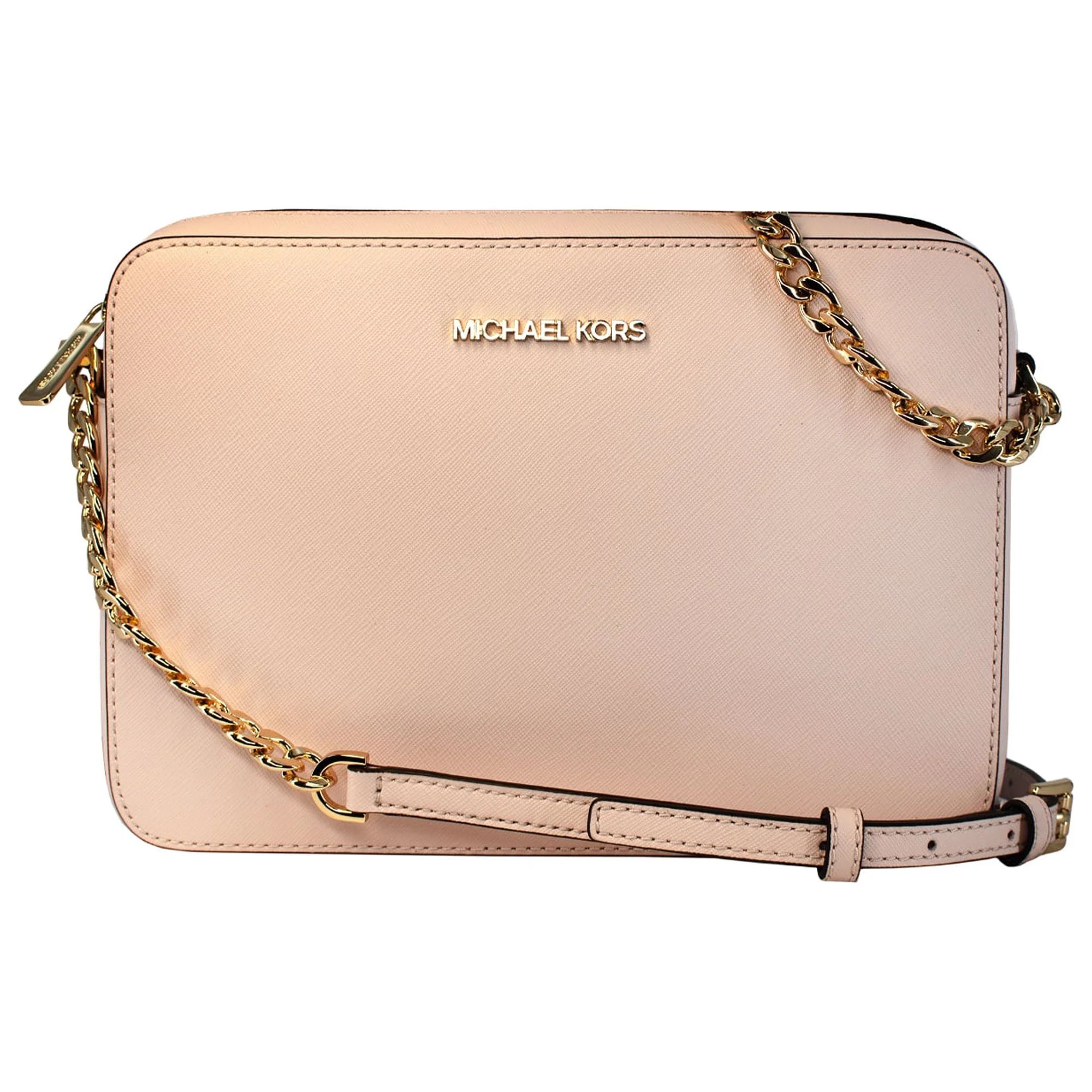 Michael Kors Women's Jet Set Large East West Crossbody Handbag Saffiano-Blush/Gold | Walmart (US)