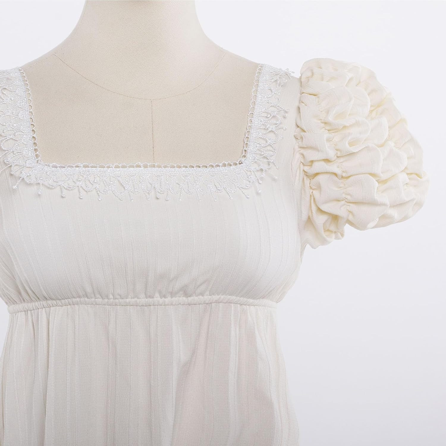 Vibsion Regency Dresses for Women Puff Sleeve Empire Waist Victorian Retro Dress | Amazon (US)