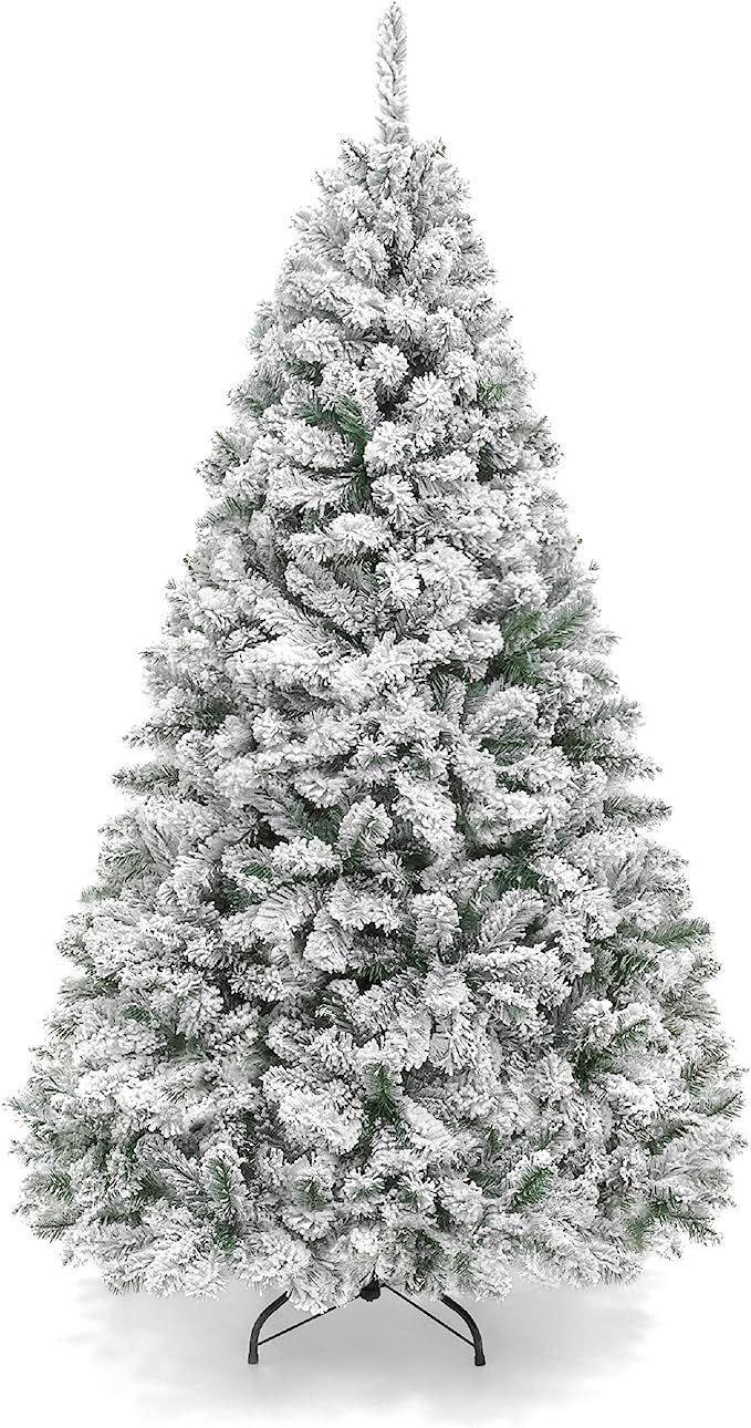 Best Choice Products 7.5ft Premium Snow Flocked Artificial Holiday Christmas Pine Tree for Home, ... | Amazon (US)