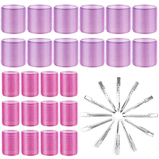 Cludoo Hair Curlers Rollers, 36Pcs Jumbo Big Hair Roller Sets with Stainless Steel Duckbill Clip,... | Amazon (US)