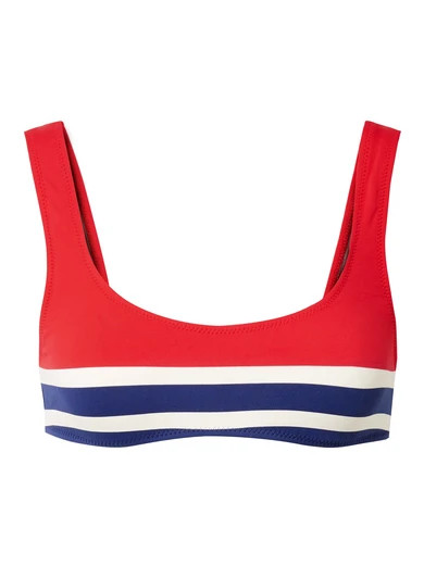 Solid & Striped - The Elle Striped Stretch Bikini Top - Red | NET-A-PORTER (US)