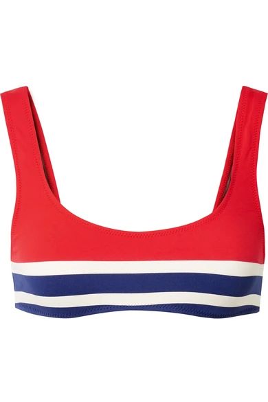 Solid & Striped - The Elle Striped Stretch Bikini Top - Red | NET-A-PORTER (US)
