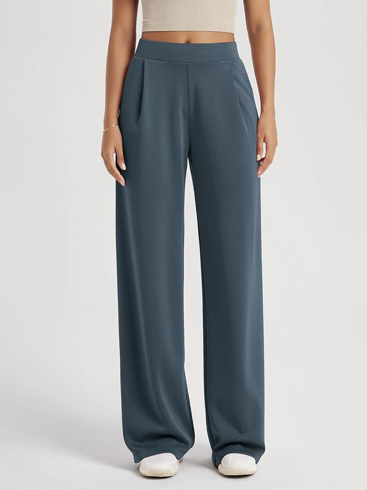 ODODOS Modal Soft Wide Leg Pants for Women High Waist Casual Relaxed Pants with Pockets-27/29"/ 3... | Amazon (US)