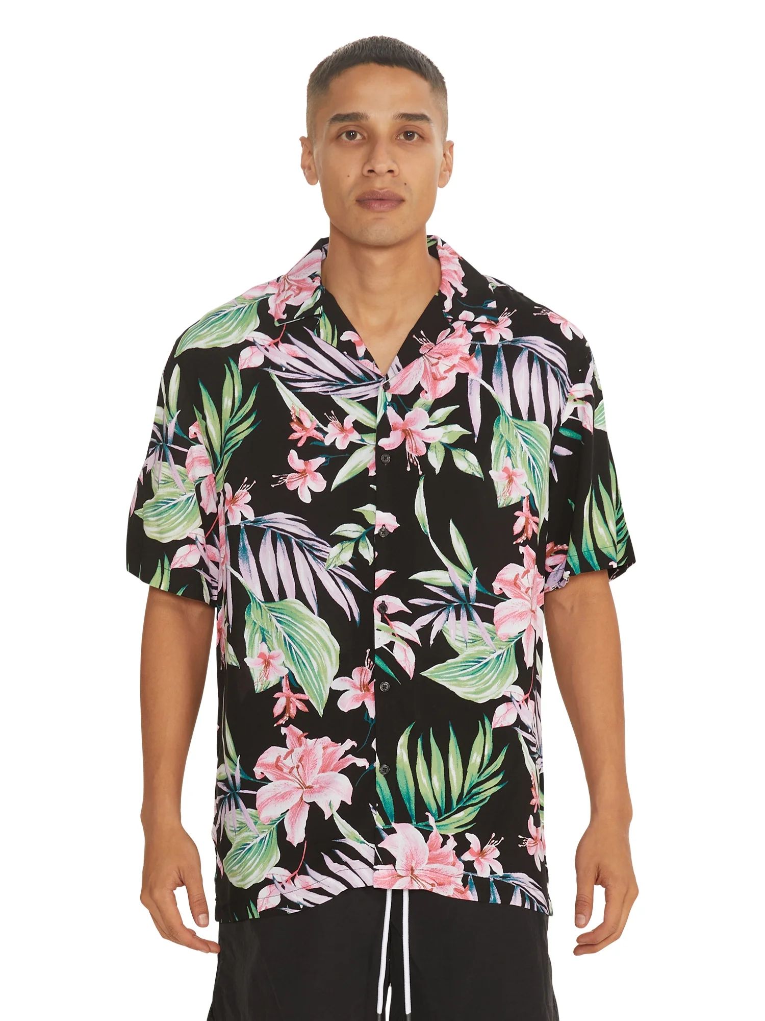 No Boundaries Men's & Big Men's Rayon Shirt, Sizes XS-5XL | Walmart (US)