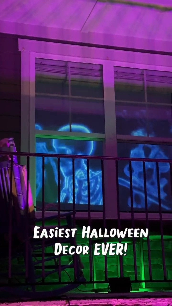 Easiest setup ever! Just use a skeleton projection from YouTube for instant spooky vibes! 💀📽️ You can find plenty of affordable projectors, and after Halloween, you can use yours to enjoy movies on the big screen. Would you try this? 🎃

#HalloweenDecor #EasyHalloweenDecor #HalloweenProjection #SpookySeason #halloween