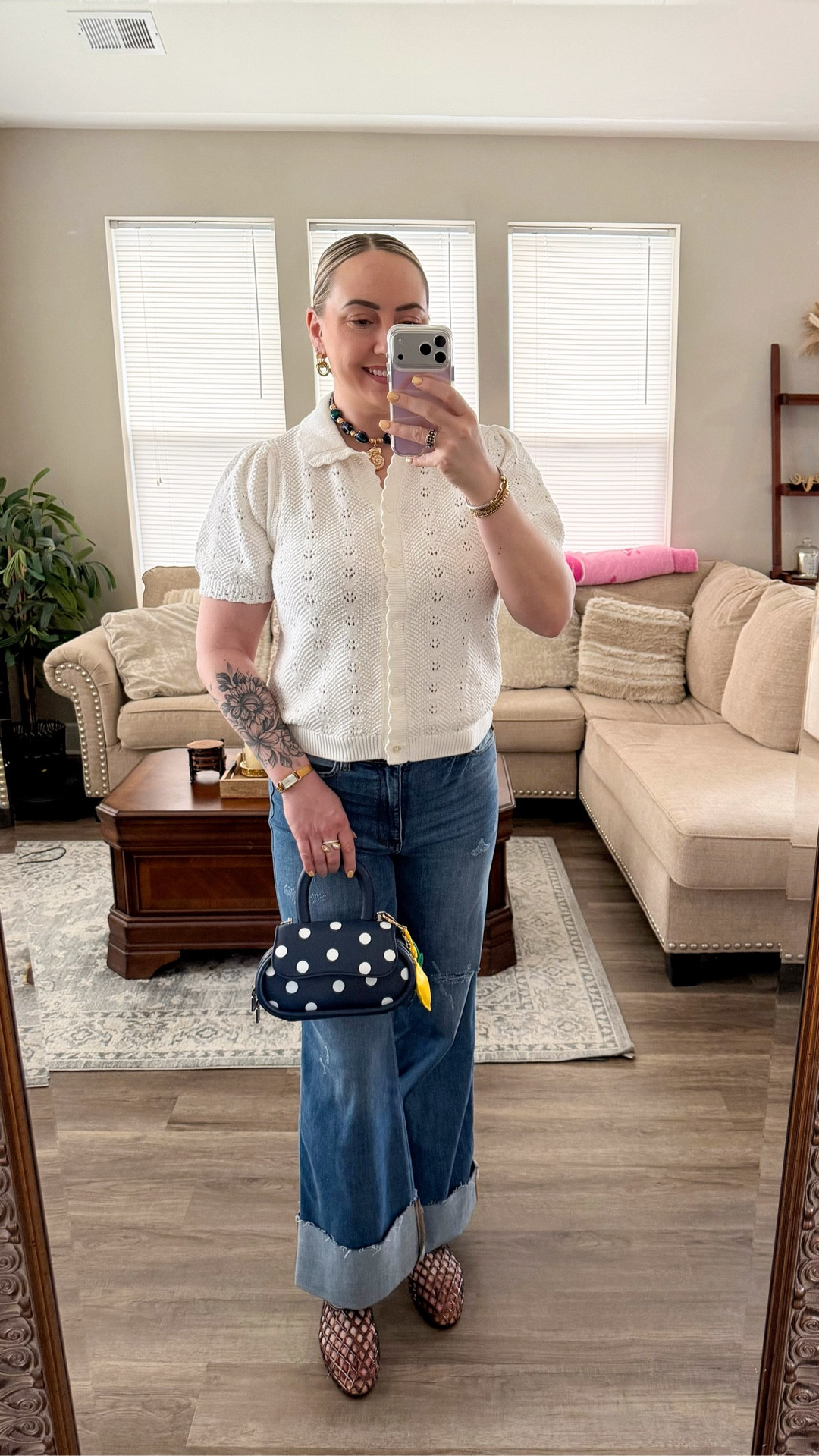 This $26 sweater might be the best spring find I’ve picked up recently🌸

I love a piece that’s cute, lightweight, and easy to style, and this short sleeve pointelle cardigan sweater checks all the boxes. The puff sleeves, scalloped trim, and soft cotton fabric make it feel so elevated even though it’s super affordable.

It comes in two colors and is perfect for spring outfits, casual work days, brunch, or weekend errands. I styled mine with wide leg jeans, statement jewelry, and a fun bag for an easy everyday look.

Definitely a spring wardrobe must-have.

#springoutfit #springinspo #outﬁtinspo #ootd #walmart



#LTKTall #LTKootd