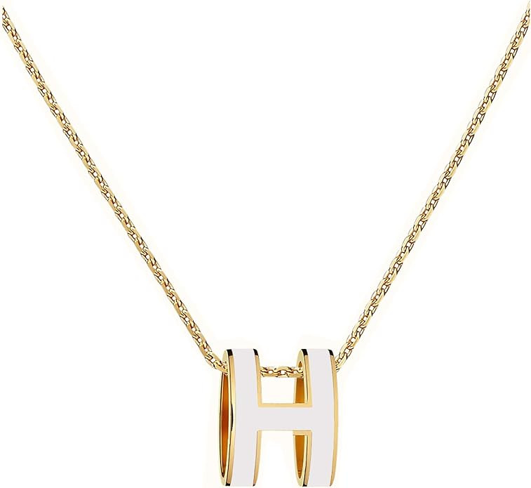 Yuangu Classic H Design 18K Gold Plated Girl Necklace Colorful Color Optional Women's Gift | Amazon (US)