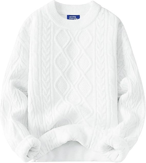 Aelfric Eden Oversized Sweater 90s Vintage Knitted Sweater Long Sleeve Sweater Women Woven Crewne... | Amazon (US)