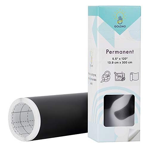 Permanent Smart Vinyl, 5.5”x 120” Bulk Roll for Cricut Joy Vinyl, Adhesive Decal Sheets, Black | Amazon (US)